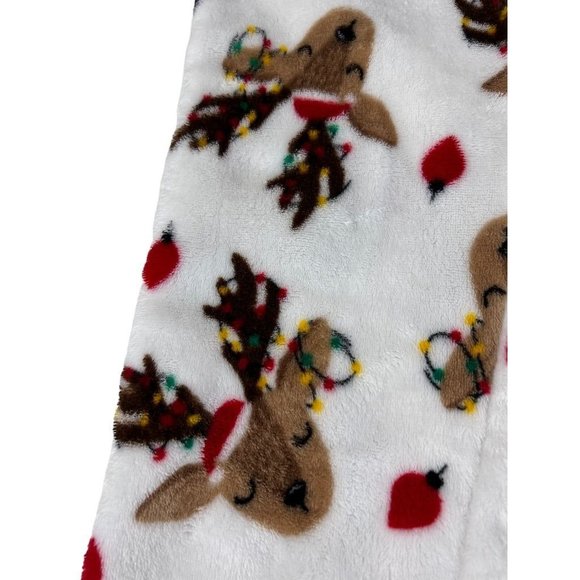Large Unbranded Junior Women's Plush Reindeer Lounge Sleep Pants Fleece Christma - Picture 2 of 5